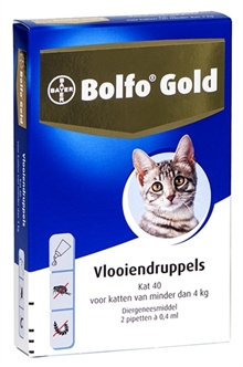 Bolfo Gold kat vlooiendruppels 40 2 pipet