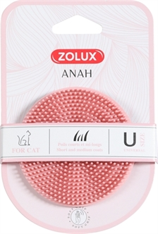 Zolux Anah Borstel Rond Rubber Roze 7,5X3 cm